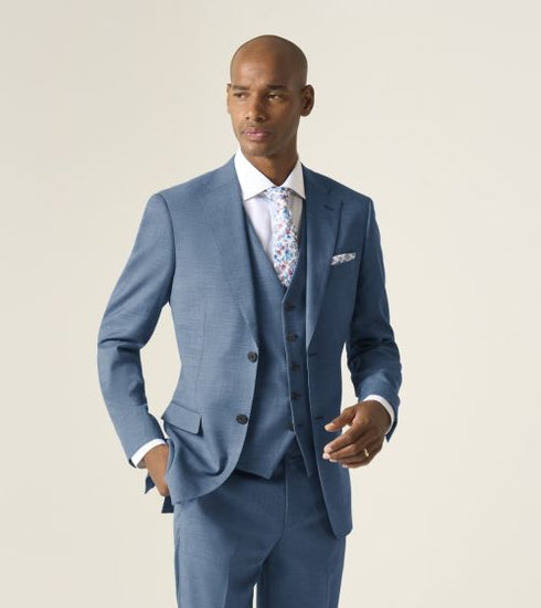 Skopes Lucien Tailored Teal Blue 3 Piece Suit